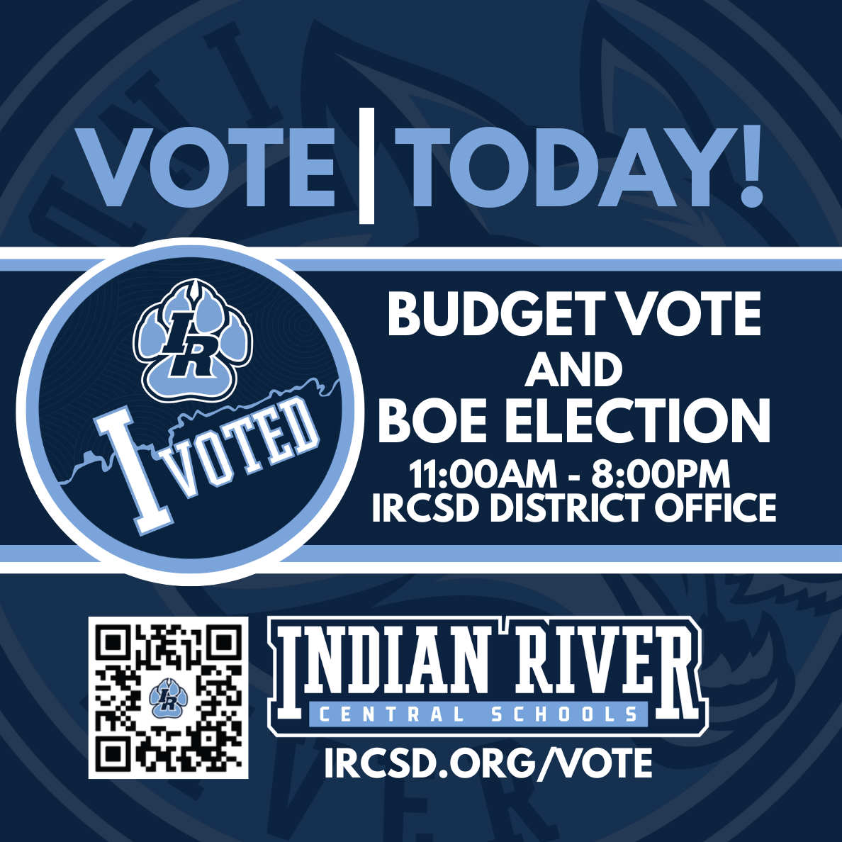 IRCSD 2026-27 Budget Vote and BOE Election